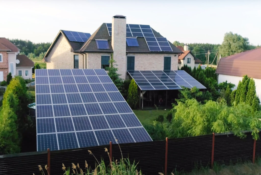 house with solar panels